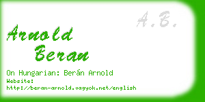 arnold beran business card